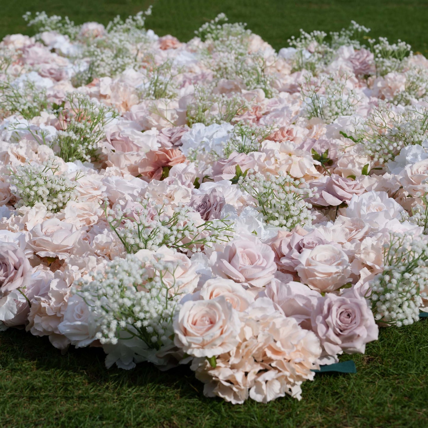 ValarFlowers artificial flower wall backdrop with lush peonies, roses, hydrangeas in pink, ivory - perfect wedding backdrop, party photo booth decor