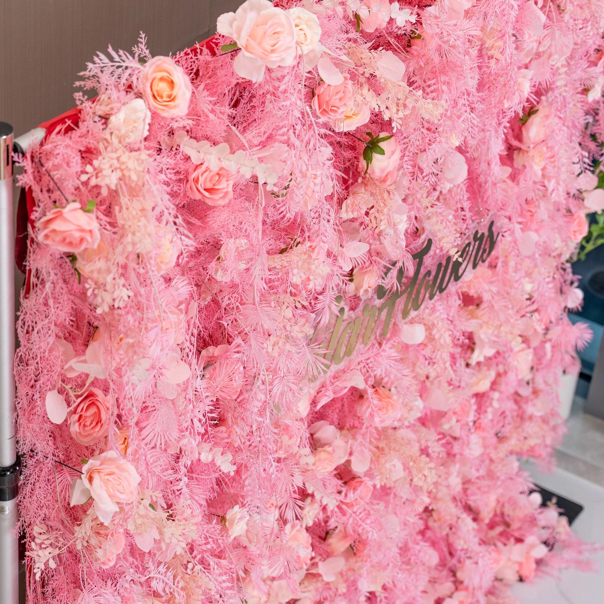 ValarFlowers Blushing Pink Rose & Peony Flower Wall - Luxe Wedding Backdrop, Bridal Shower & Photo Booth Event Decor