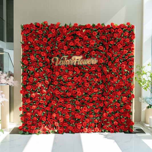 ValarFlowers' 2.4x2.4m floral wall is densely packed with red roses. Ideal for event backdrops, photo - ops, and adding a romantic touch to decor. 