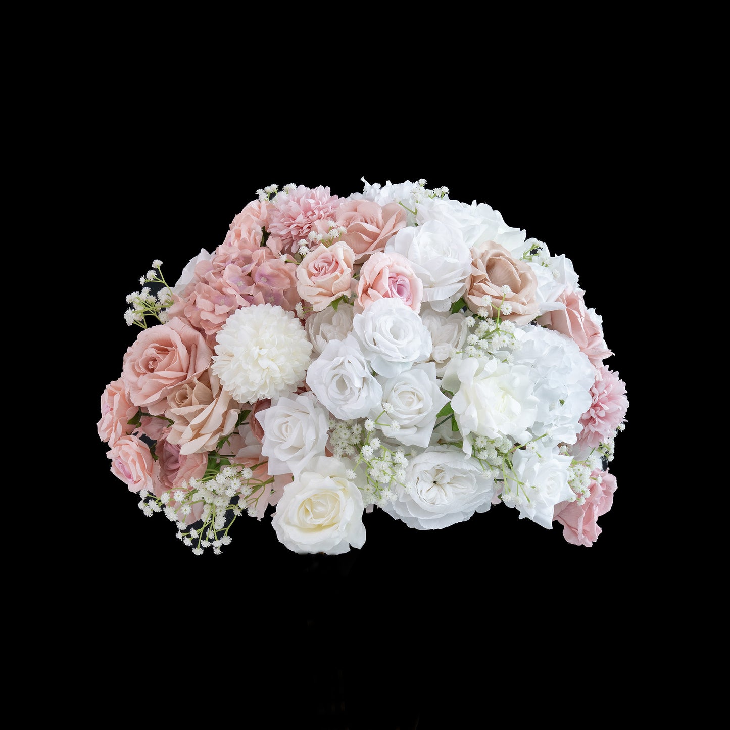 ValarFlowers のエレガントなピンクの造花背景: 結婚式やイベントに最適な金色のスタンド付きとなしのオプション - VF-418-3