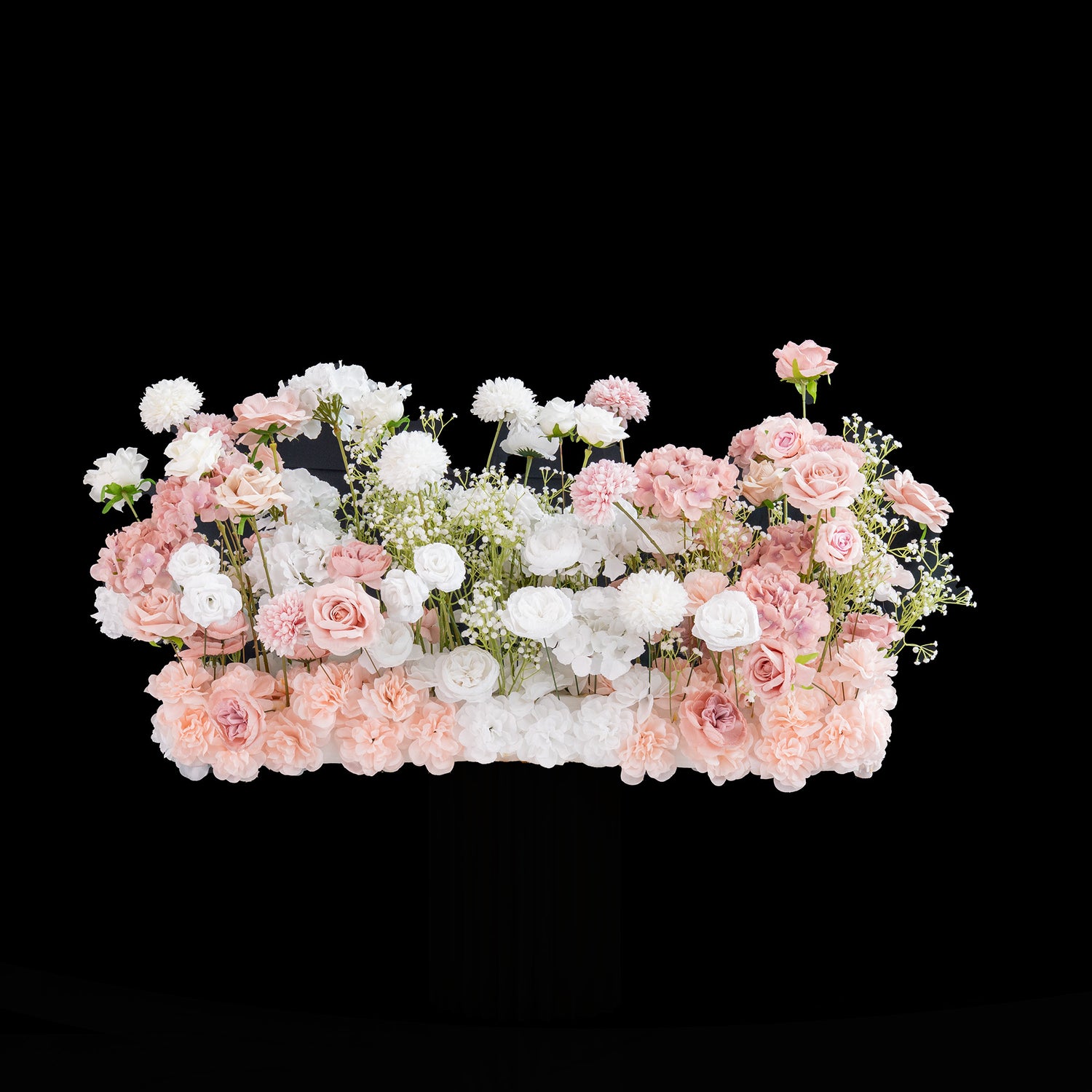 Elegant Pink Artificial Flower Backdrop by ValarFlowers: With and Without Golden Stand Options for Weddings and Events-VF-418-3