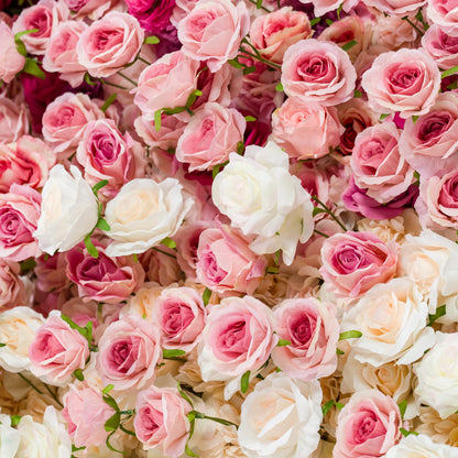 Valar Blumen Roll-up-Stoff künstlich rot zu weiß Farbverlauf Blume Wand Hochzeit Hintergrund, Blumen Party Dekor, Event Fotografie-VF-372