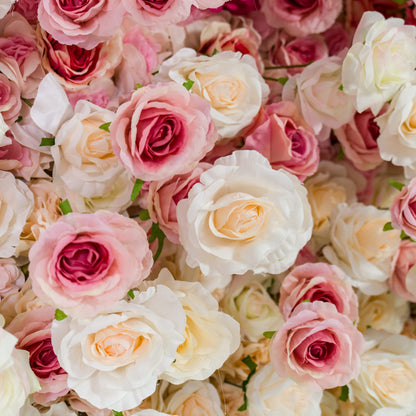 Valar Blumen Roll-up-Stoff künstlich rot zu weiß Farbverlauf Blume Wand Hochzeit Hintergrund, Blumen Party Dekor, Event Fotografie-VF-372