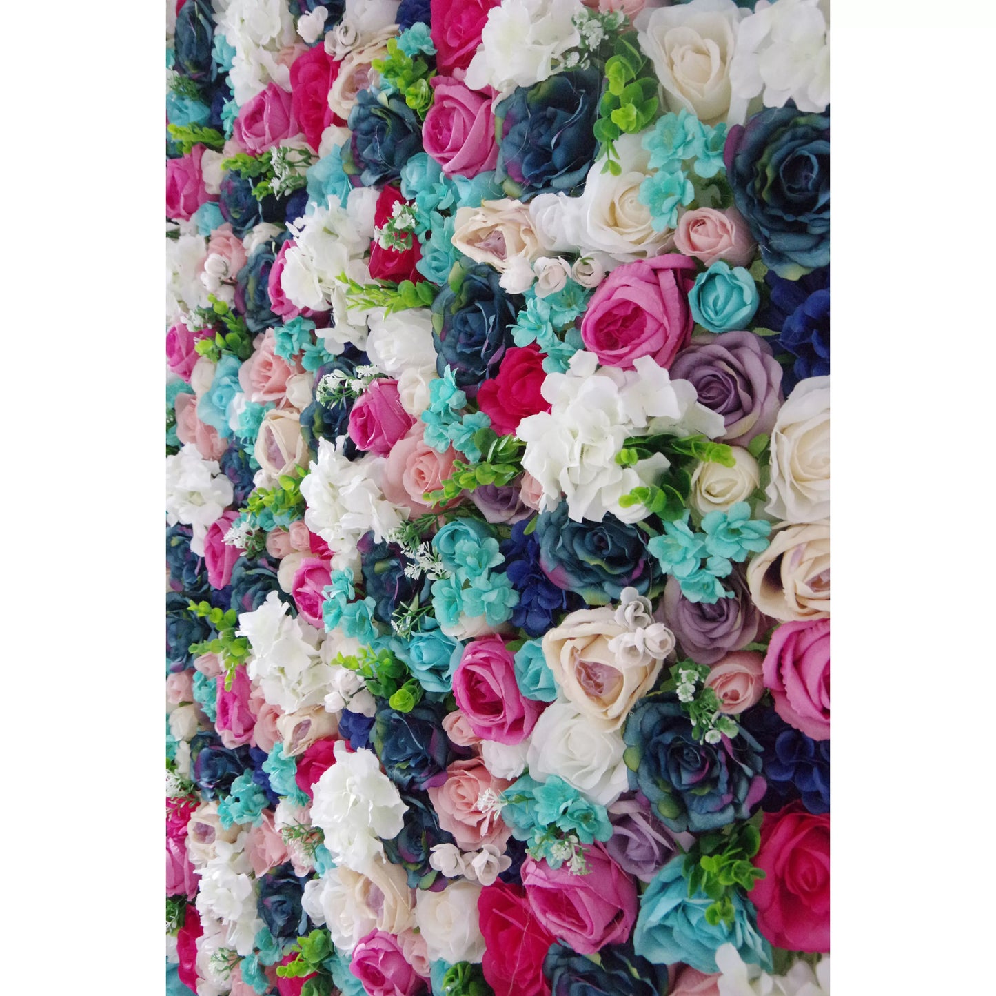 ValarFlowers artificial flower wall backdrop with purple white rose red blue hydrangea peony for wedding party event decor