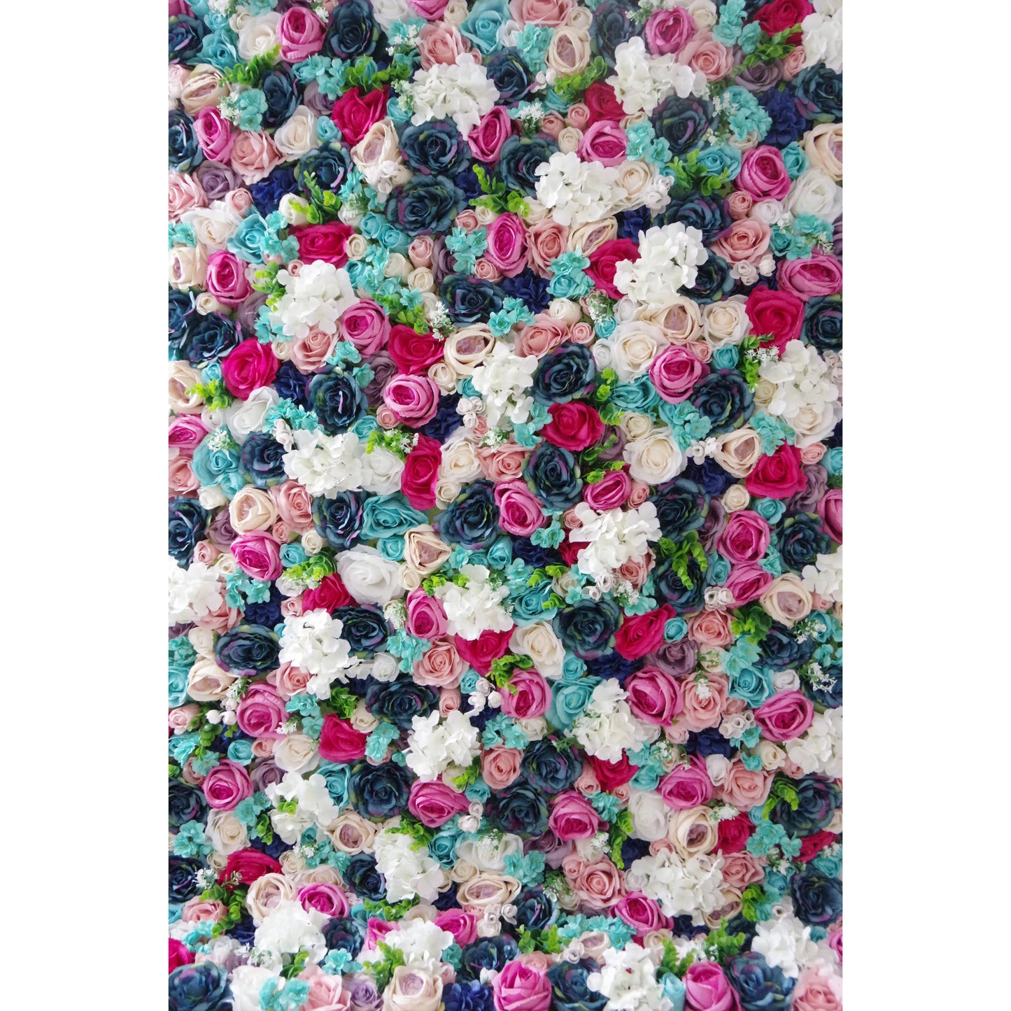 ValarFlowers artificial flower wall backdrop with lush purple white rose red blue mix, luxury faux floral panel for wedding ceremony decor