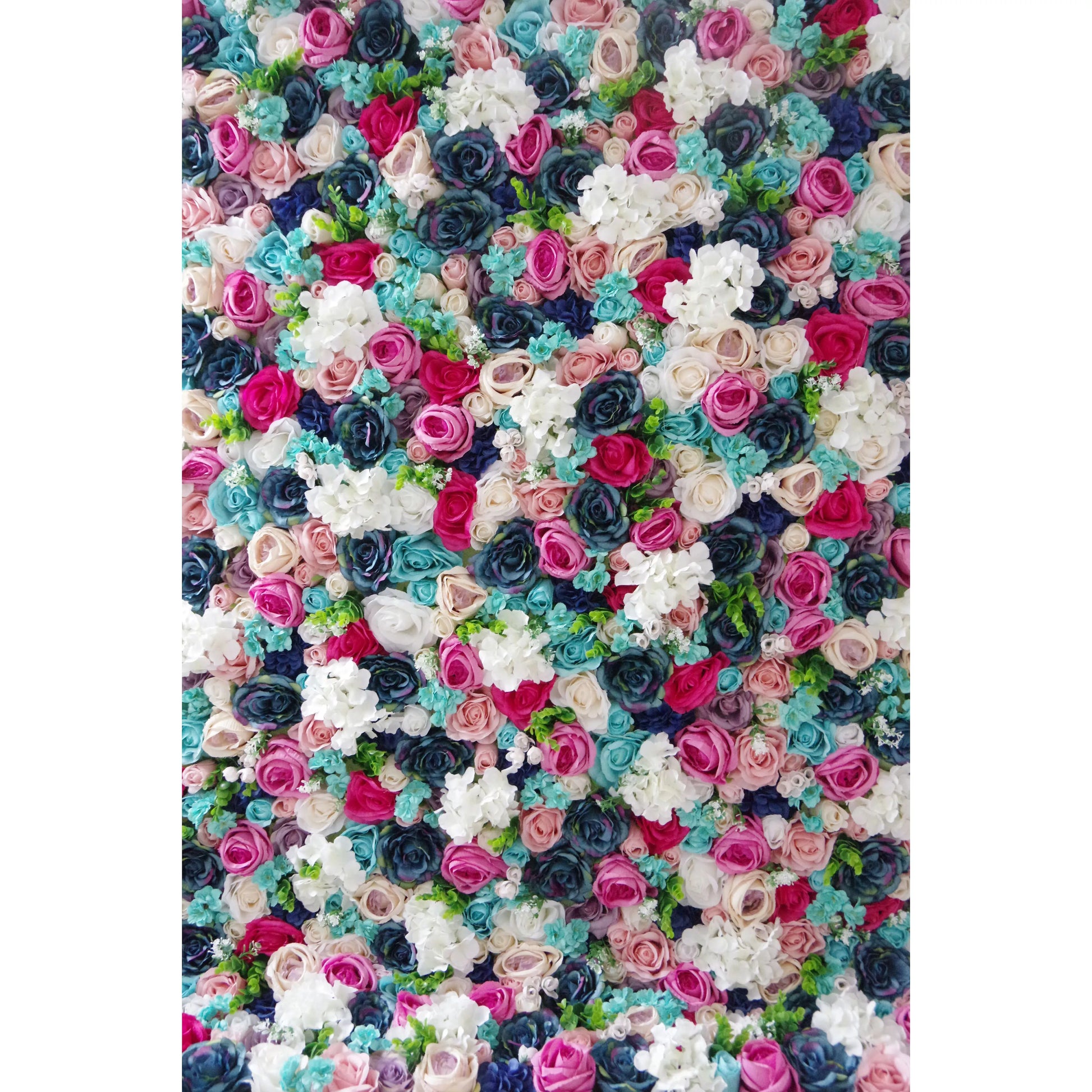ValarFlowers artificial flower wall backdrop with lush purple white rose red blue mix, luxury faux floral panel for wedding ceremony decor