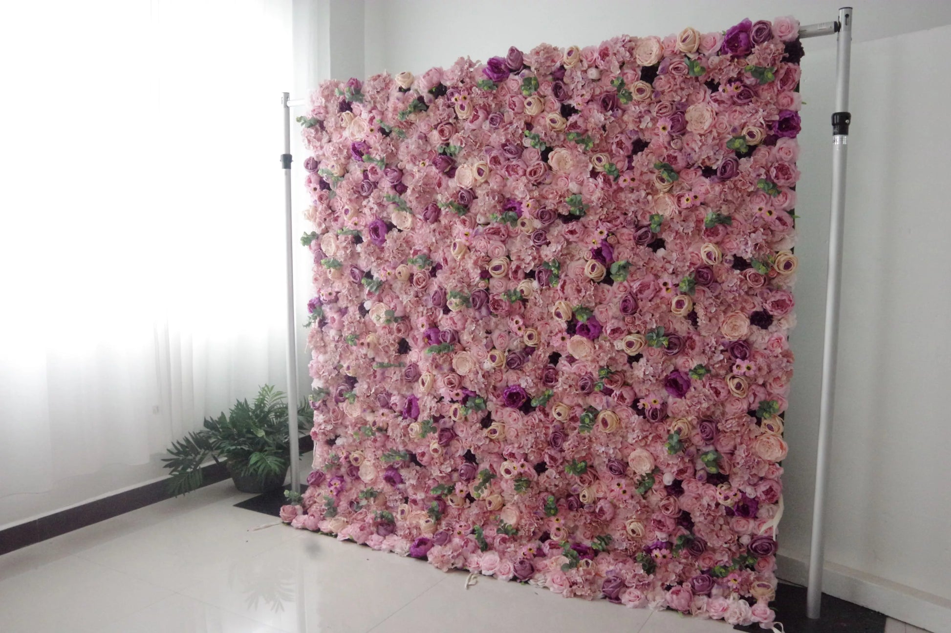 ValarFlowers red pink artificial flower wall backdrop with roses peonies hydrangeas for wedding party photo booth decoration