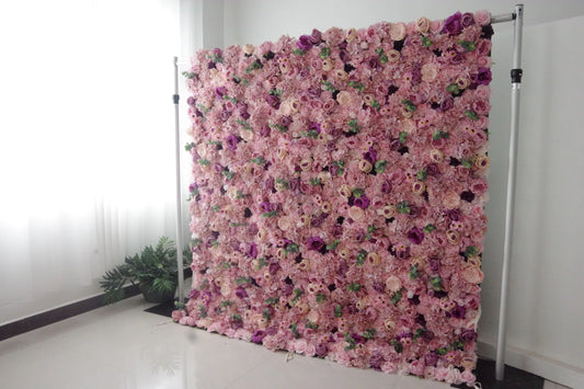 ValarFlowers red pink artificial flower wall backdrop with roses peonies hydrangeas for wedding party photo booth decoration