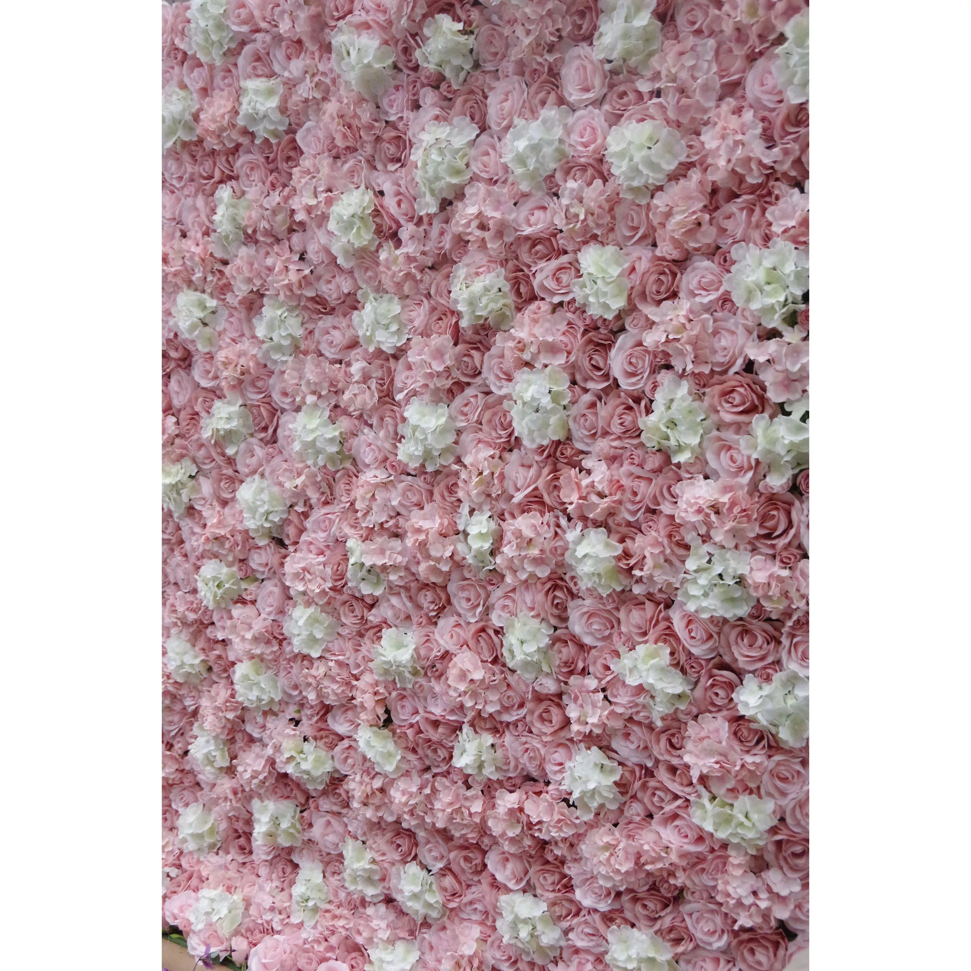 ValarFlowers artificial flower wall with pink roses and white peonies, luxury wedding backdrop and event photography decor