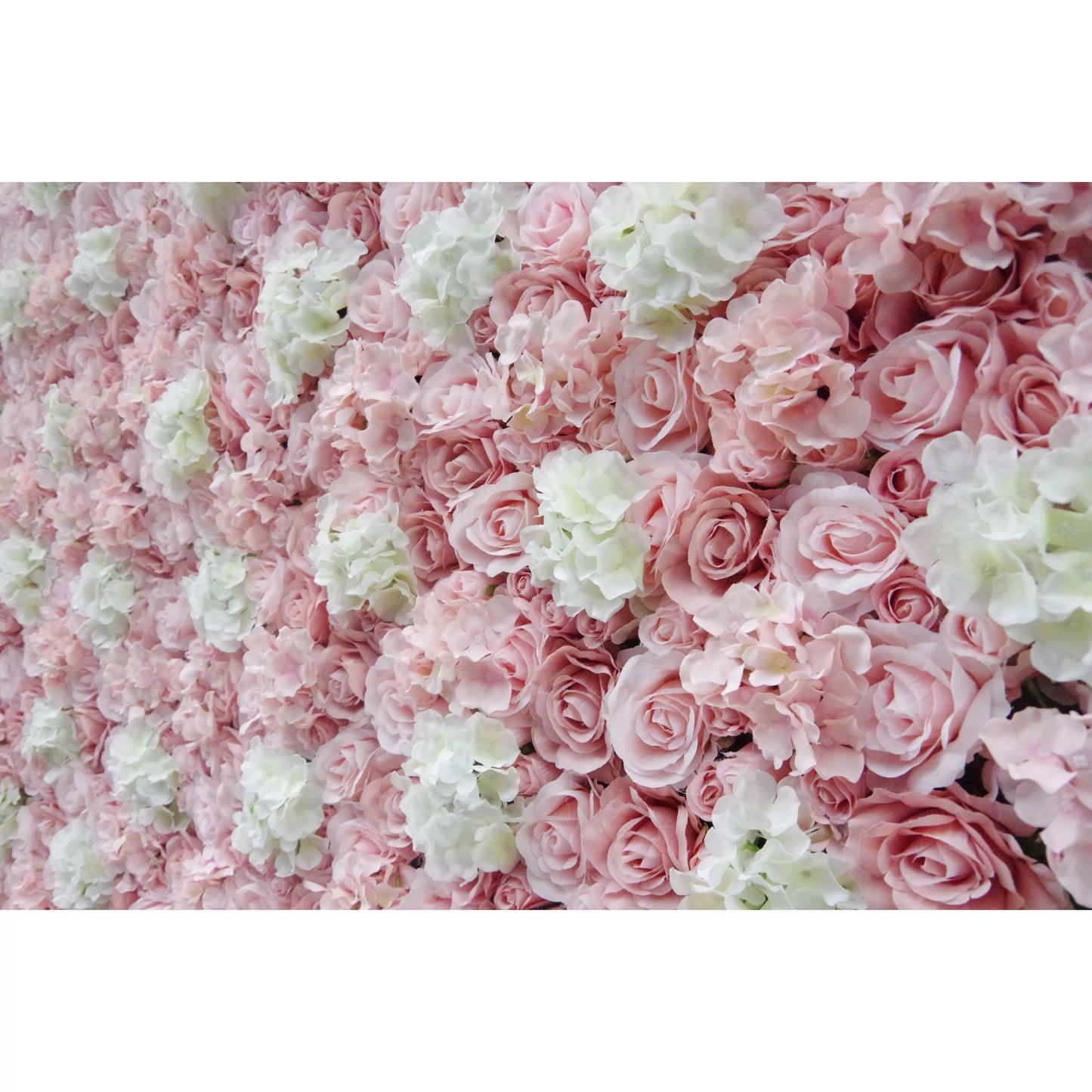 ValarFlowers pink white rose artificial flower wall backdrop for wedding ceremony, party, photo booth - luxury faux silk floral decor