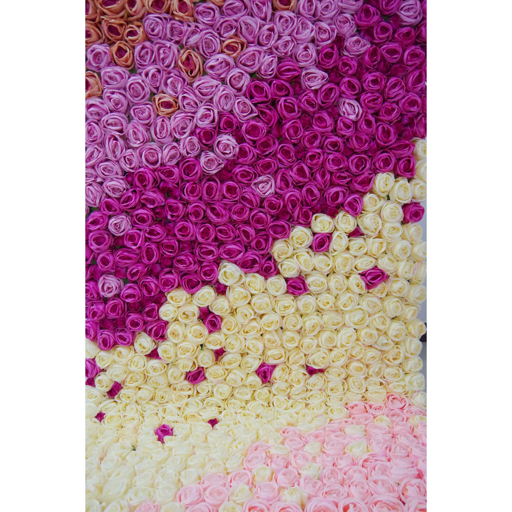 ValarFlowers purple pink gradient artificial flower wall backdrop for wedding, party, photo booth - luxury faux silk floral panel