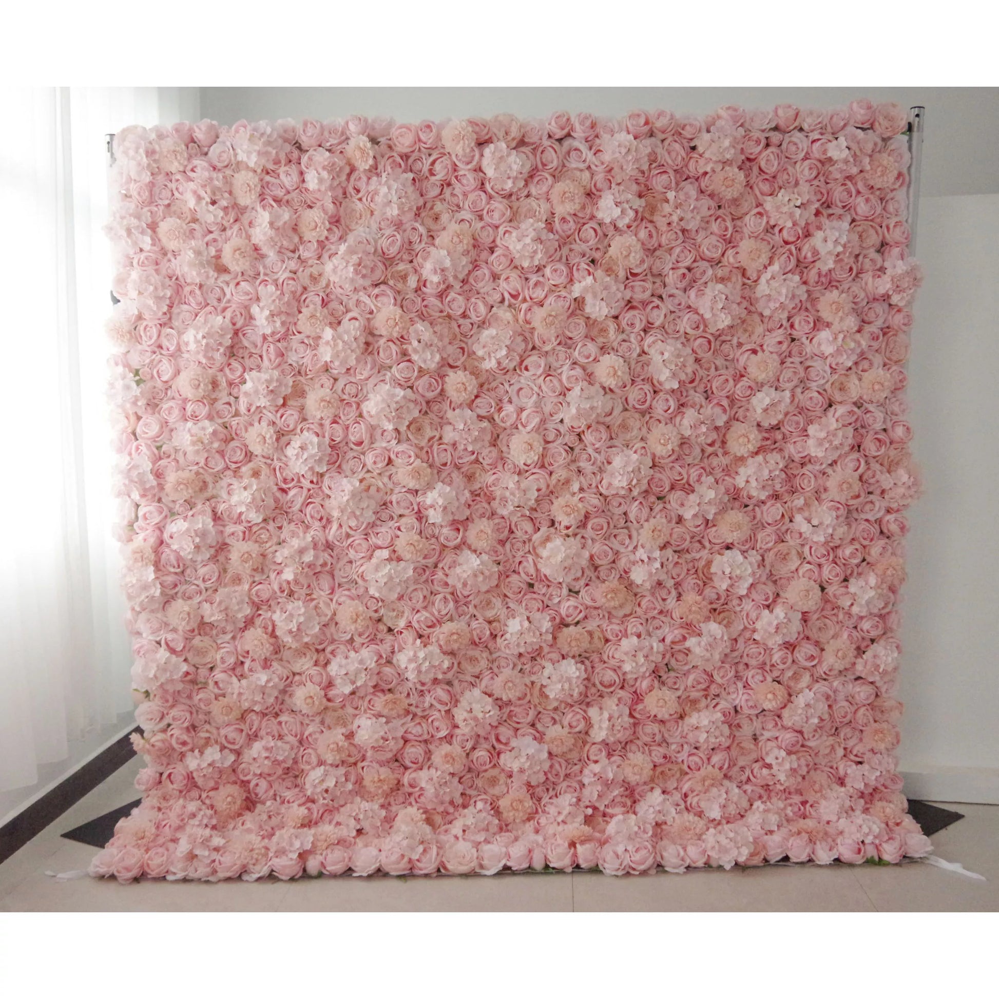ValarFlowers rosy brown rose peony hydrangea artificial flower wall backdrop for wedding party event photography decor