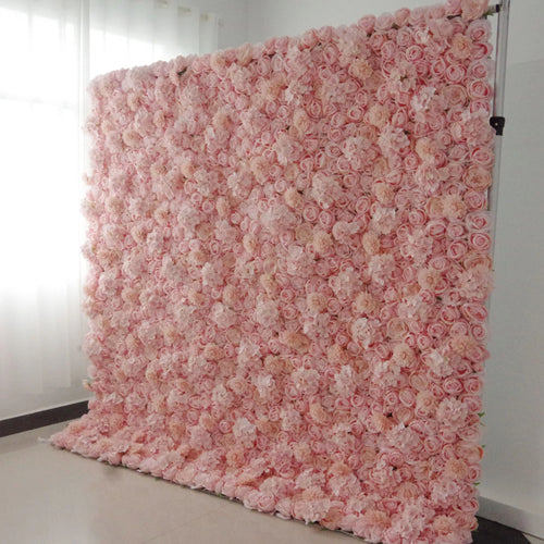ValarFlowers rosy brown floral wall backdrop with roses peonies hydrangeas for wedding party photo booth decor