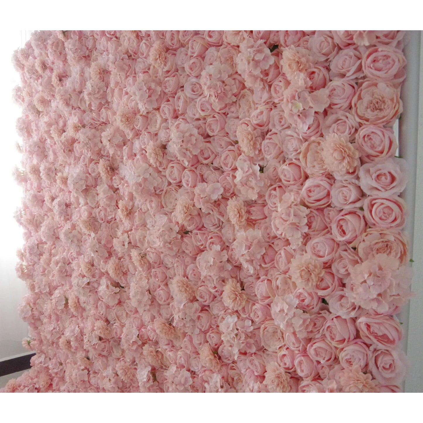 ValarFlowers luxury rosy brown silk floral wall panel with roses peonies hydrangeas for wedding ceremony backdrop party photo booth