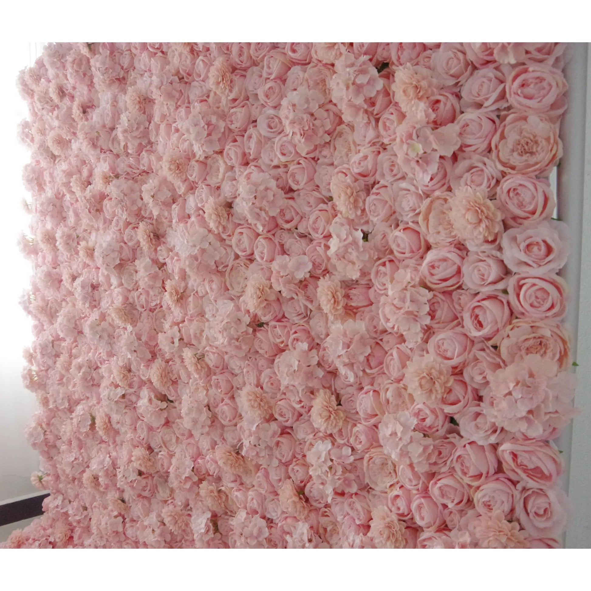 ValarFlowers luxury rosy brown silk floral wall panel with roses peonies hydrangeas for wedding ceremony backdrop party photo booth