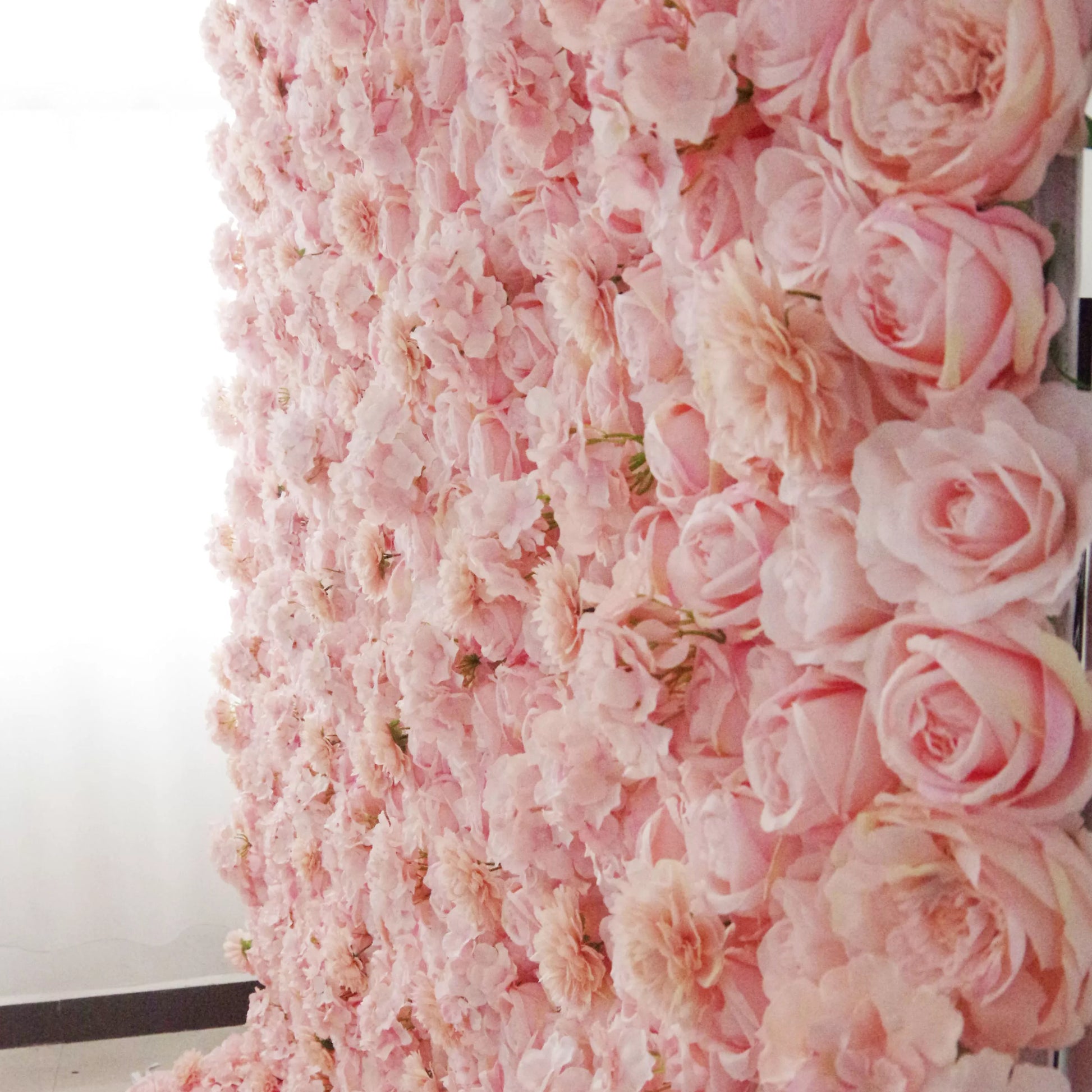 ValarFlowers luxury artificial rosy brown rose peony hydrangea floral wall backdrop for wedding, party, bridal shower, event venue decor