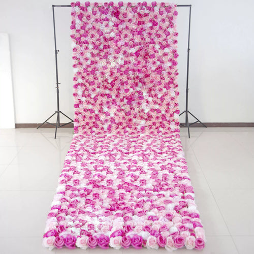 ValarFlowers pink pearl rose artificial flower wall backdrop for wedding, event decor, party photography, luxury silk floral panel