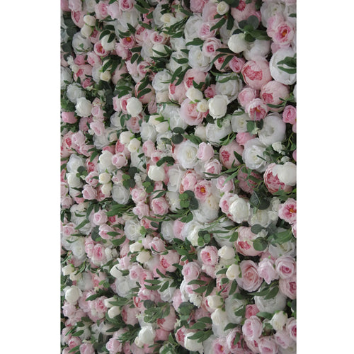 ValarFlowers artificial flower wall backdrop with pink white roses peonies hydrangeas for wedding party photo booth event decor