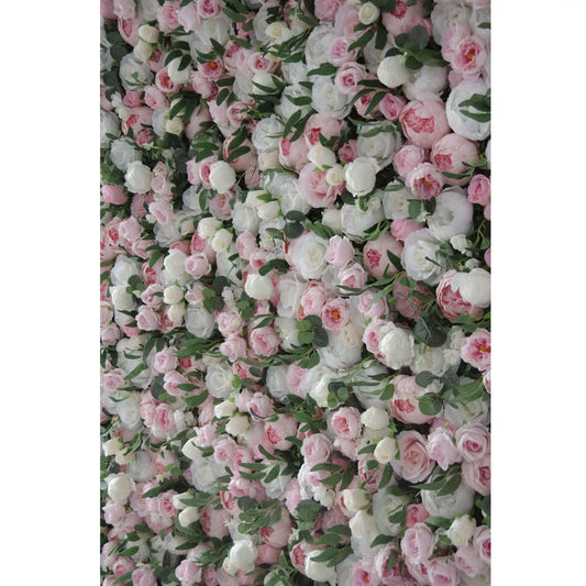 ValarFlowers artificial flower wall backdrop with pink white roses peonies hydrangeas for wedding party photo booth event decor