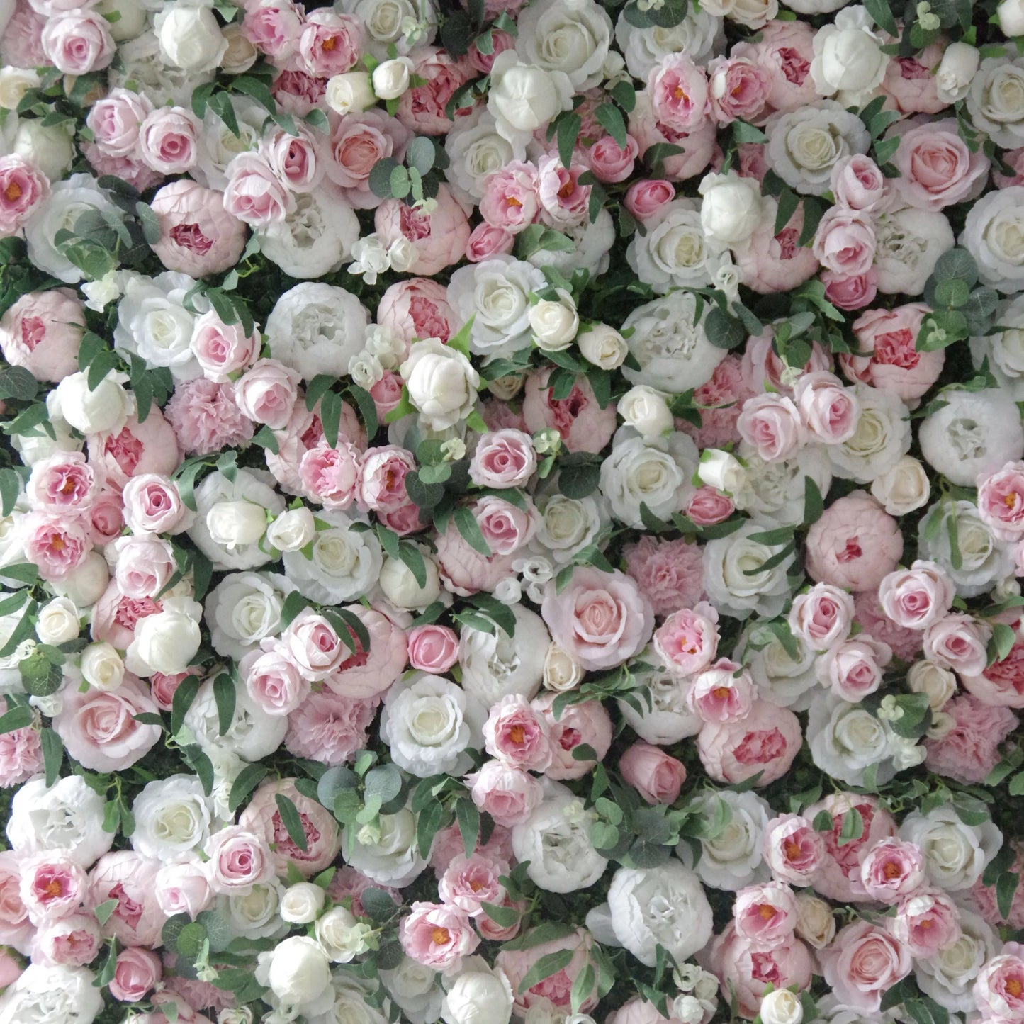 ValarFlowers pink white rose peony hydrangea artificial flower wall backdrop for wedding ceremony party event decor