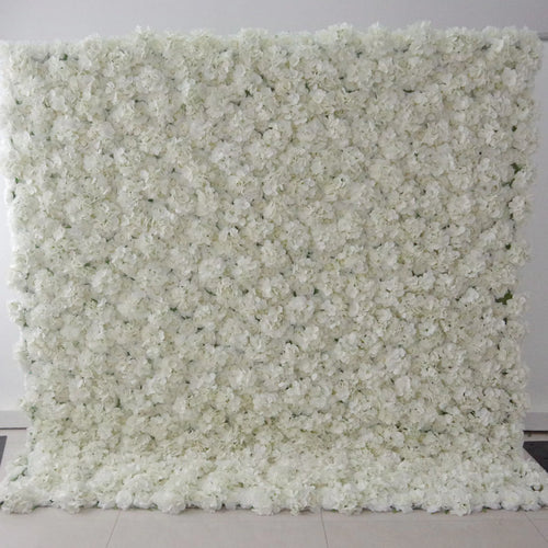 ValarFlowers artificial flower wall backdrop with lemon green and white roses, peonies, hydrangeas for wedding event decor
