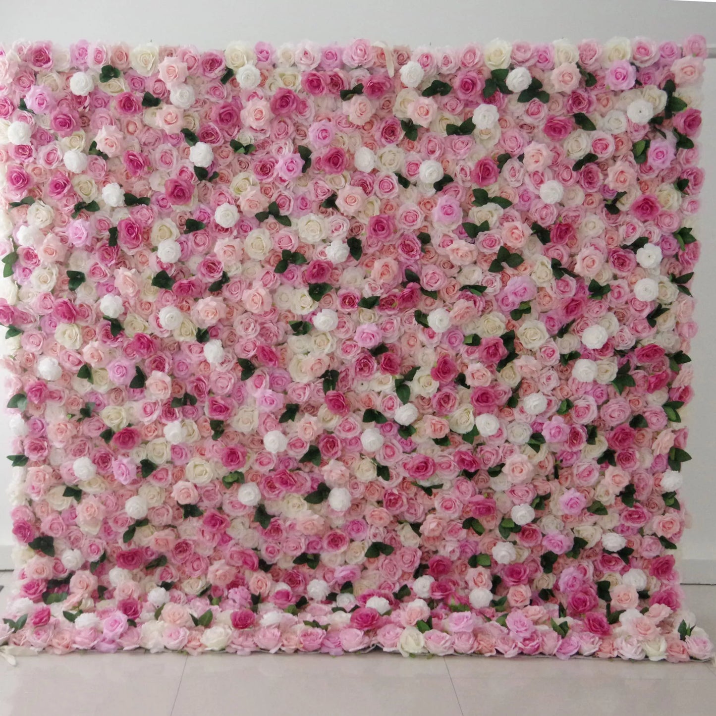 ValarFlowers artificial pink white rose peony hydrangea floral wall backdrop for wedding ceremony event party photo booth decoration