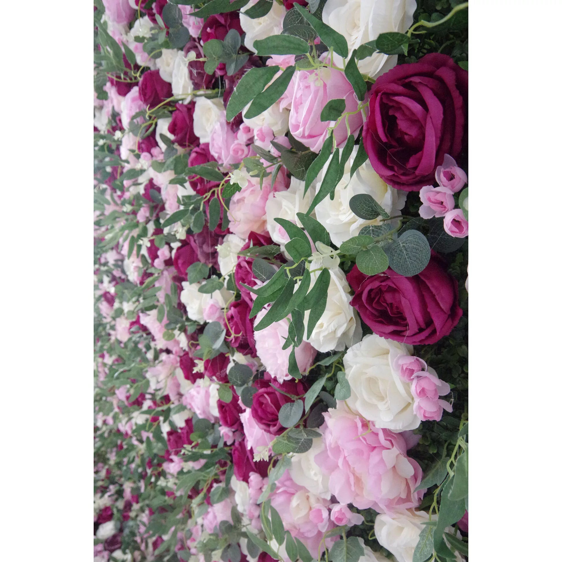 ValarFlowers pink purple white artificial flower wall backdrop with roses peonies hydrangeas for wedding party photography