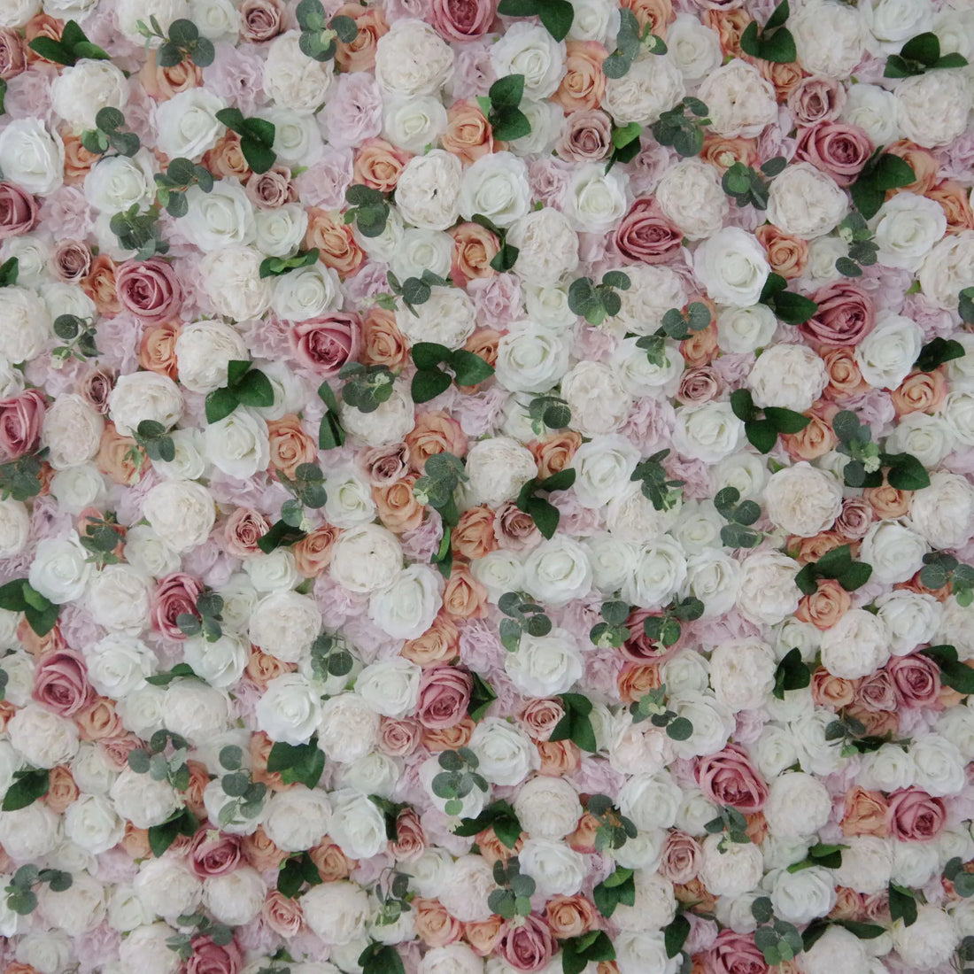 Valar Blumen Roll-up-Stoff künstliche gemischte weiße und rosa rosa Farbe grüne Blätter Wand Hochzeit Hintergrund, Blumen Party Dekor, Event Fotografie-VF-089