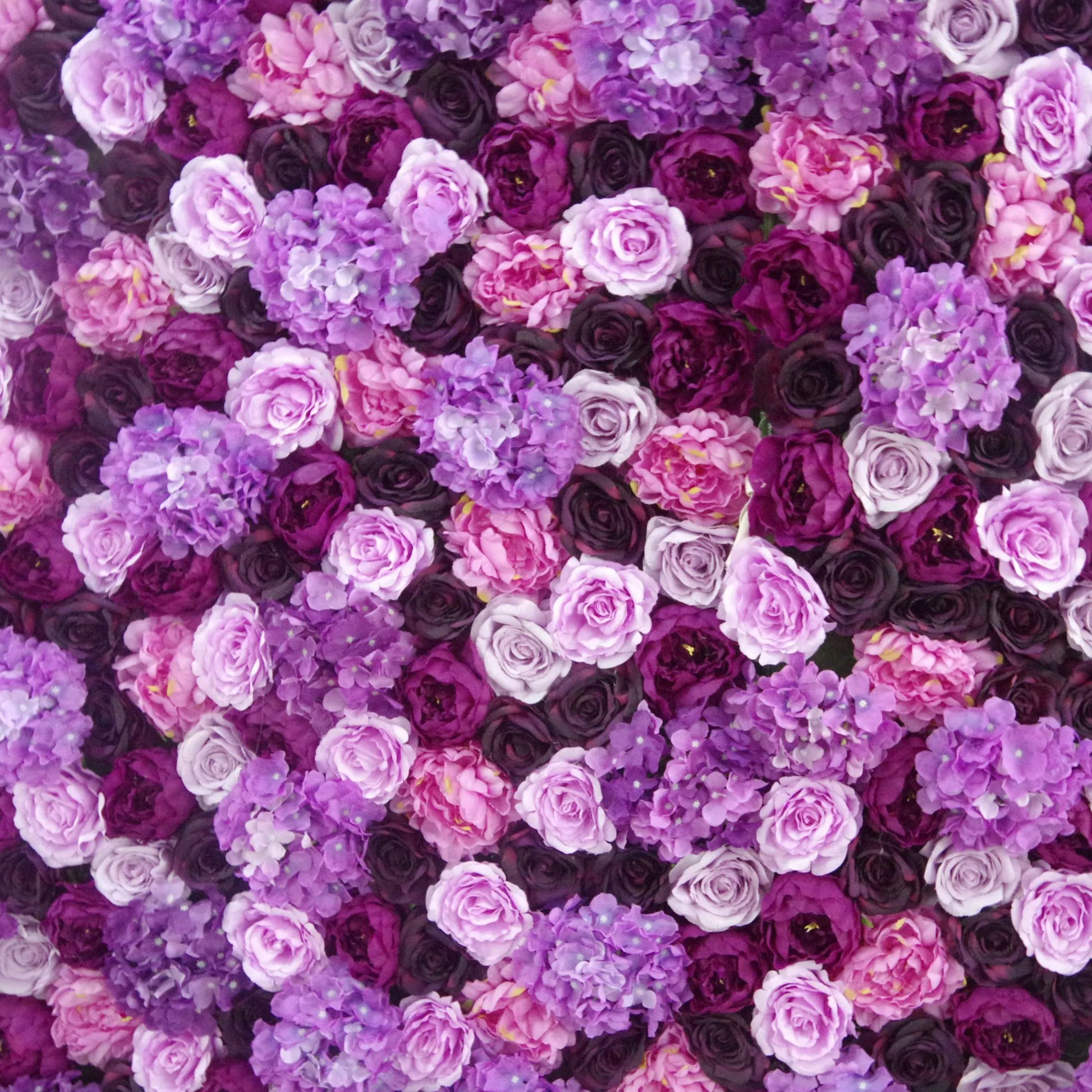 ValarFlowers artificial flower wall backdrop in dusty lavender and soft purple - luxury faux floral panel for wedding, party, photo booth decor