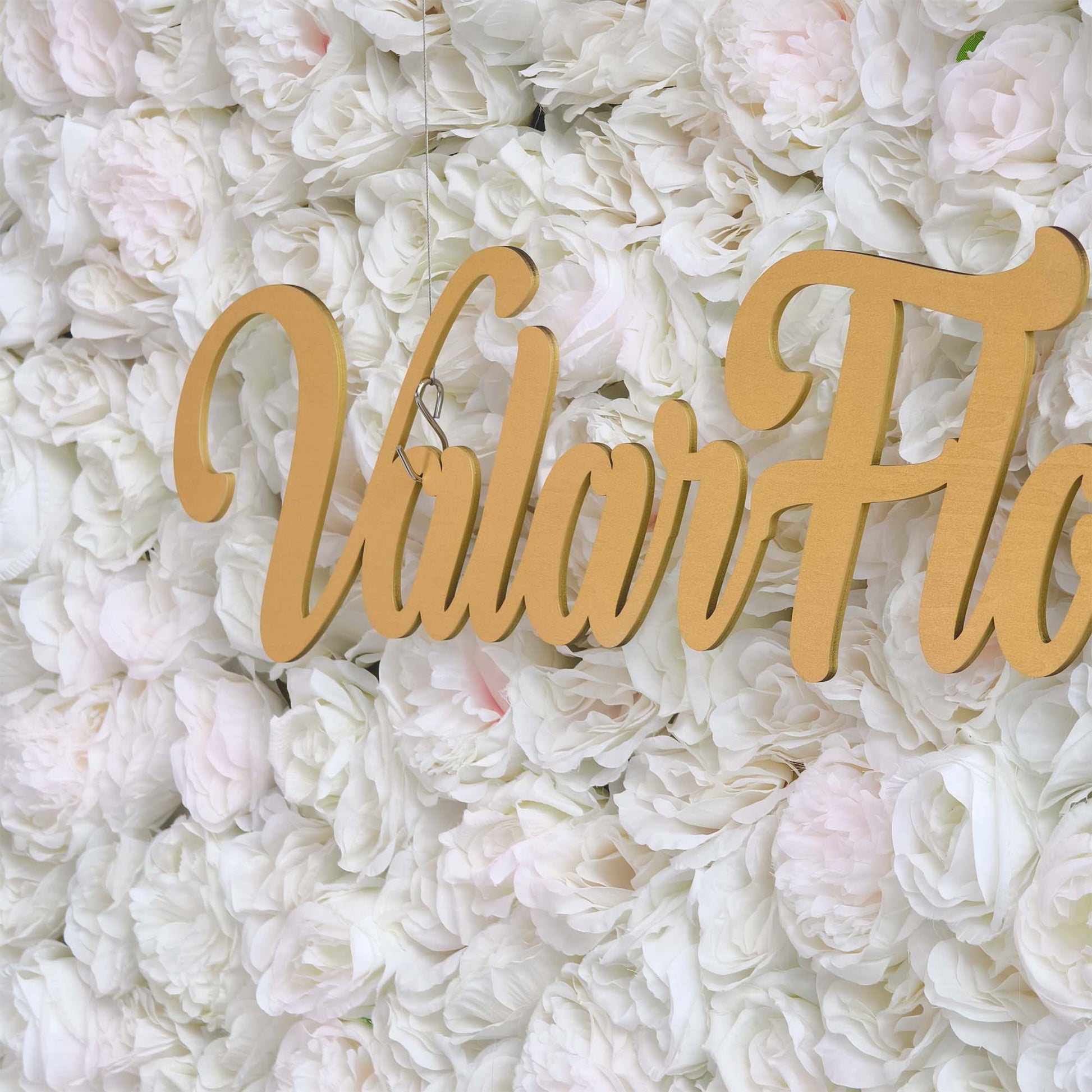 ValarFlowers artificial flower wall backdrop with lush peonies, roses and hydrangeas in blush, ivory, greenery - perfect wedding party decor
