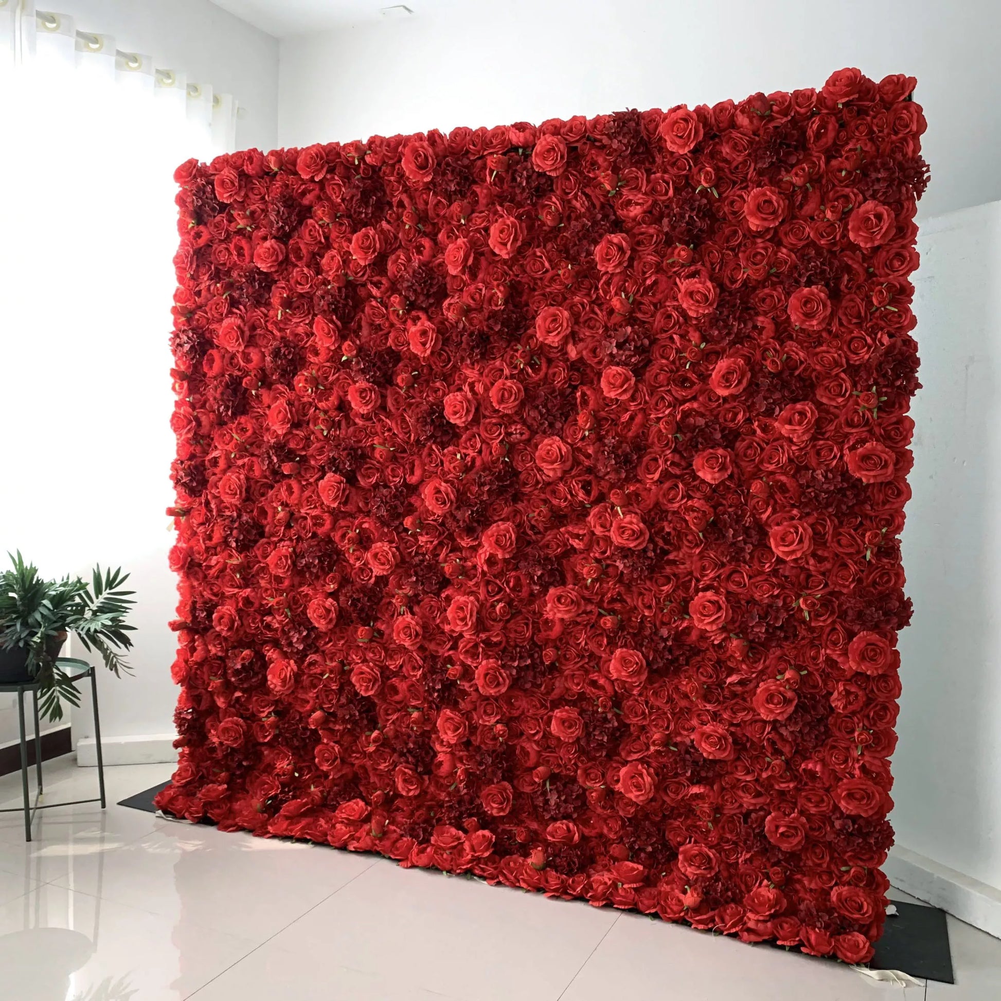 ValarFlowers pink rose peony hydrangea artificial flower wall backdrop for wedding ceremony photo booth party decor