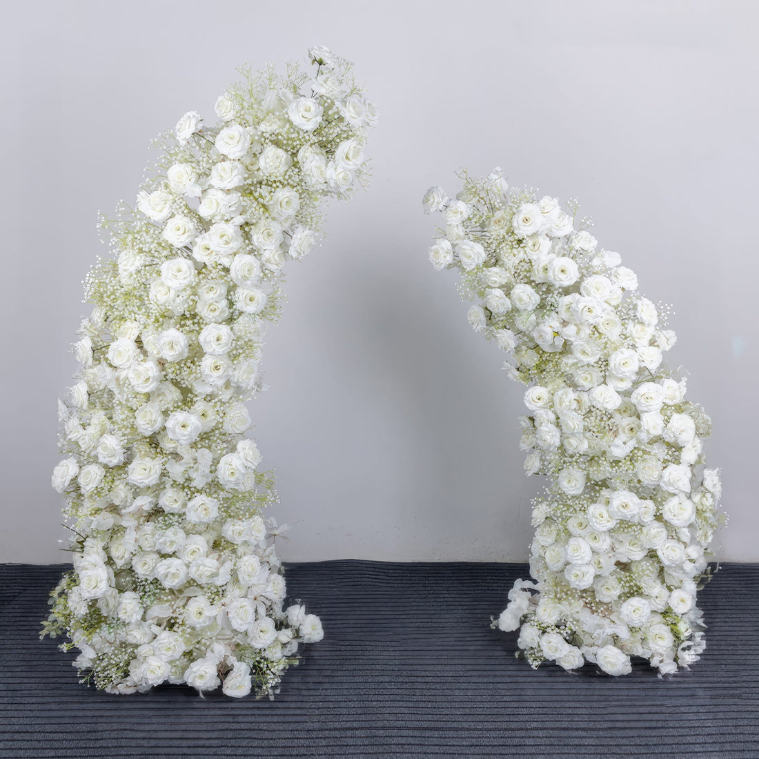 Floral Moon Archway Series - Elegant Cream & Peach and Timeless White Artificial Flower Archways for Weddings & Celebrations