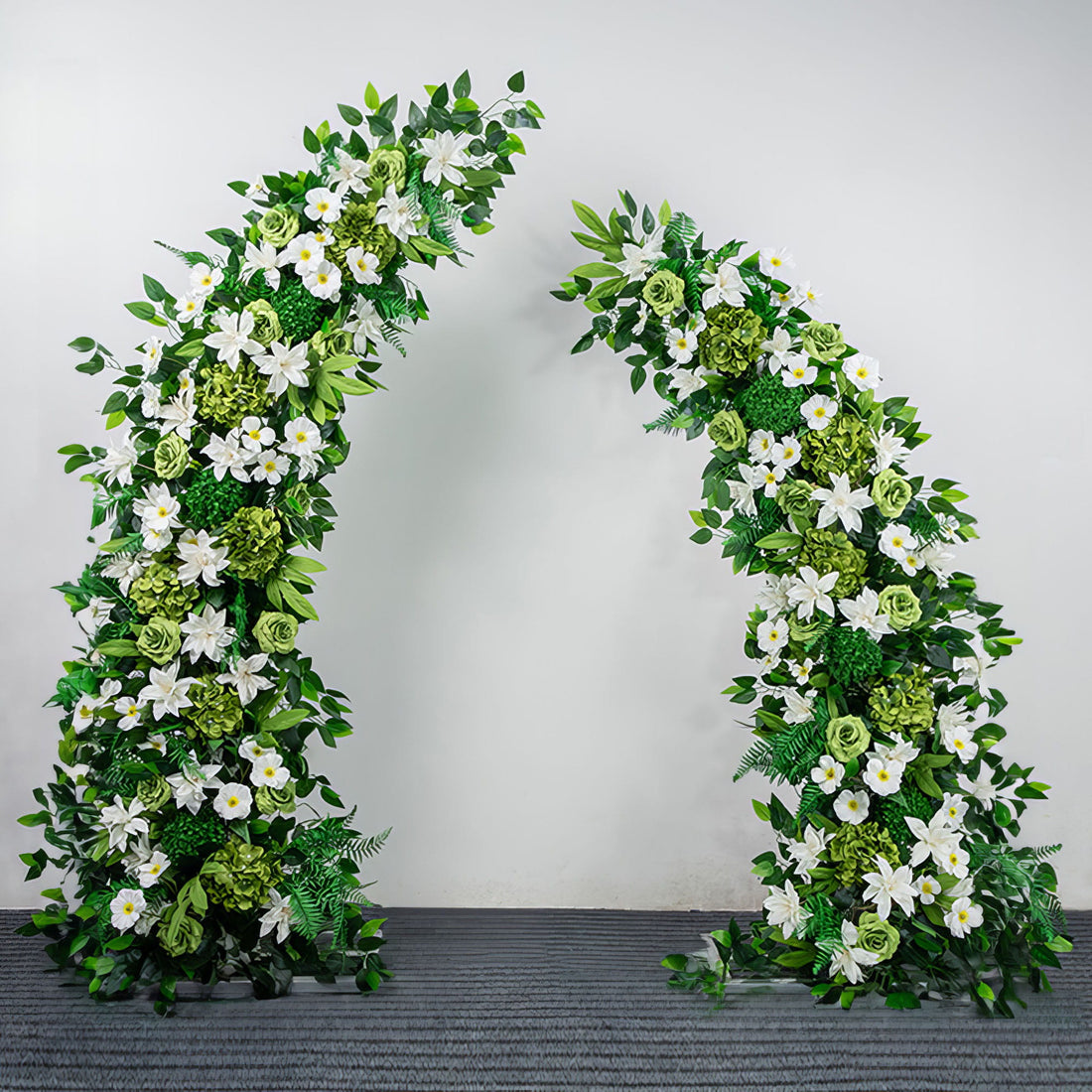 Floral Moon Archway Series - Elegant Peach, Lush Green, and Charming Lavender Artificial Flower Archways for Weddings & Celebrations