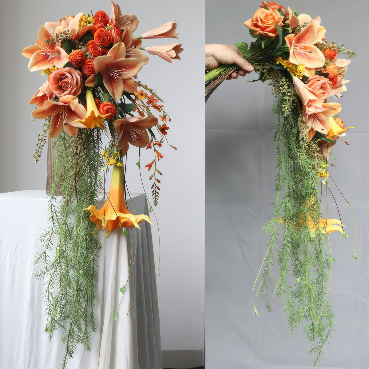 ValarFlowers Kaskadierendes künstliches Blumenarrangement für Hochzeit & Zuhause – ValarFlowers