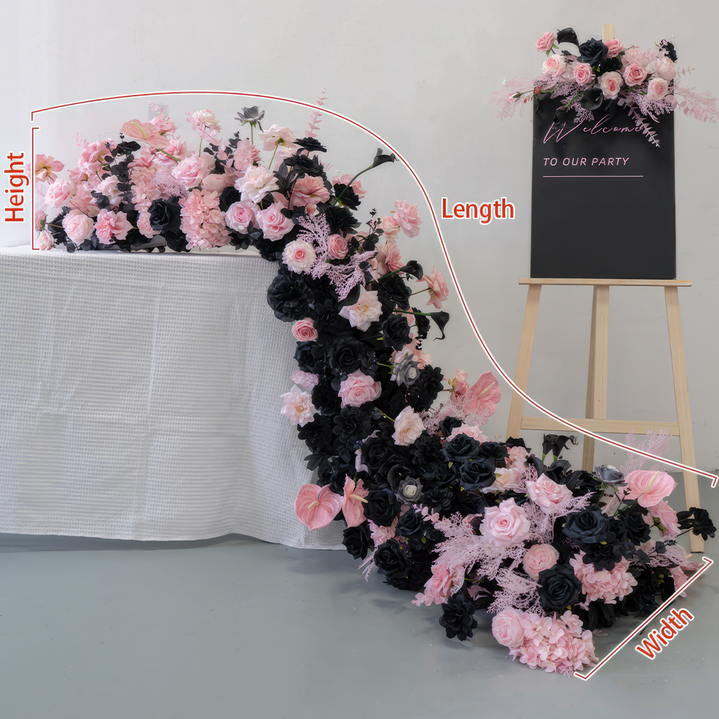 Luxurious Purple & Pink Floral Table Runner - Elevate Your Event with Stunning Elegance