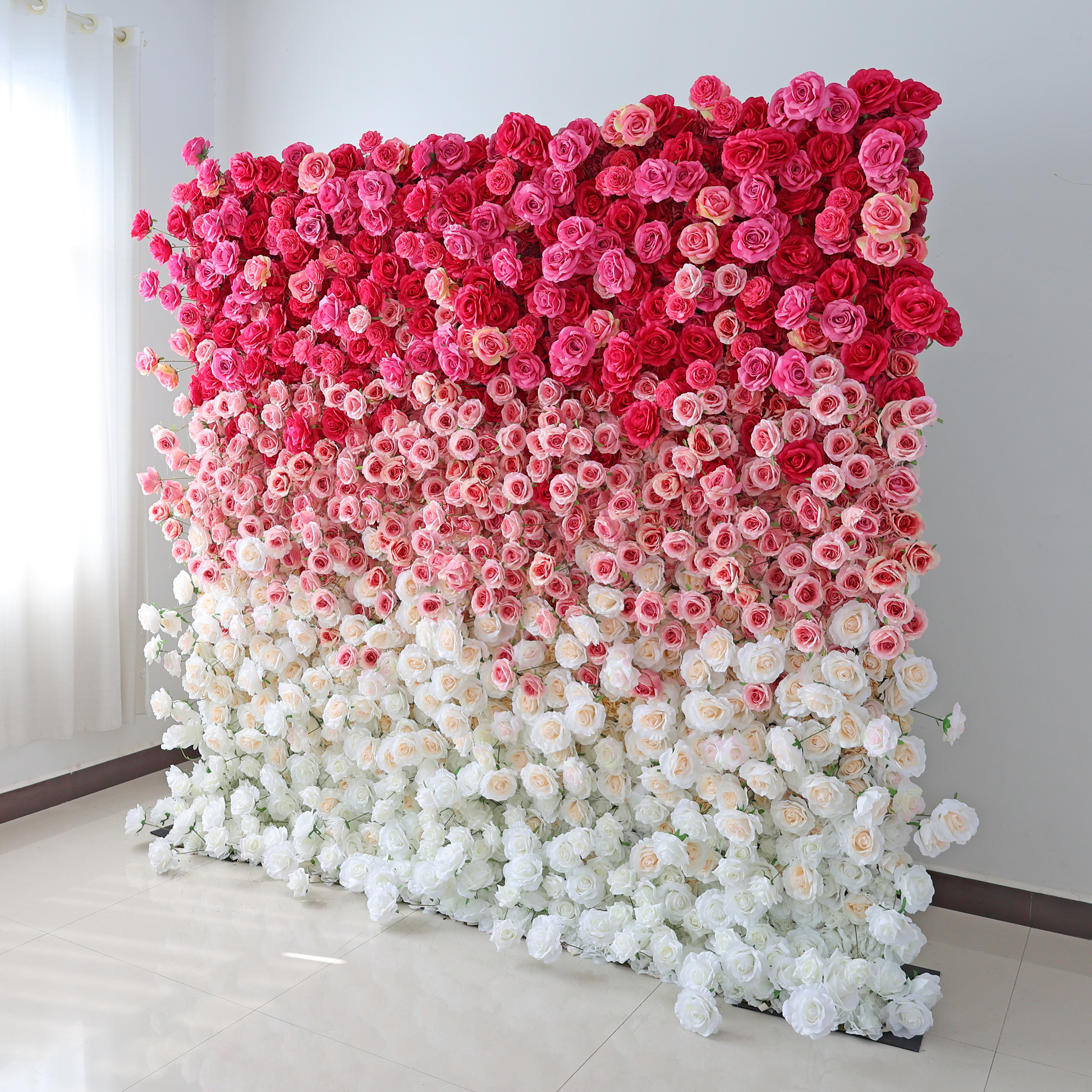 The flower wall is easy to assemble and disassemble, allowing for convenient storage and reuse. Its lightweight design makes it portable, suitable for both indoor and outdoor settings. Whether you're a professional event planner or a DIY bride, this artificial flower wall is a must - have for creating memorable and picturesque backdrops.