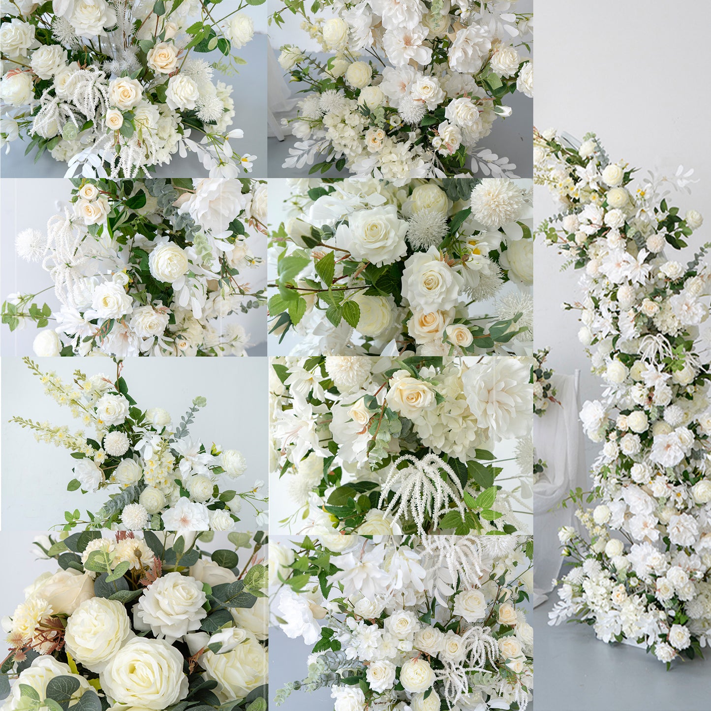 ValarFlowers artificial flower arch with roses, peonies, hydrangeas, greenery - elegant wedding backdrop, party photo booth decoration