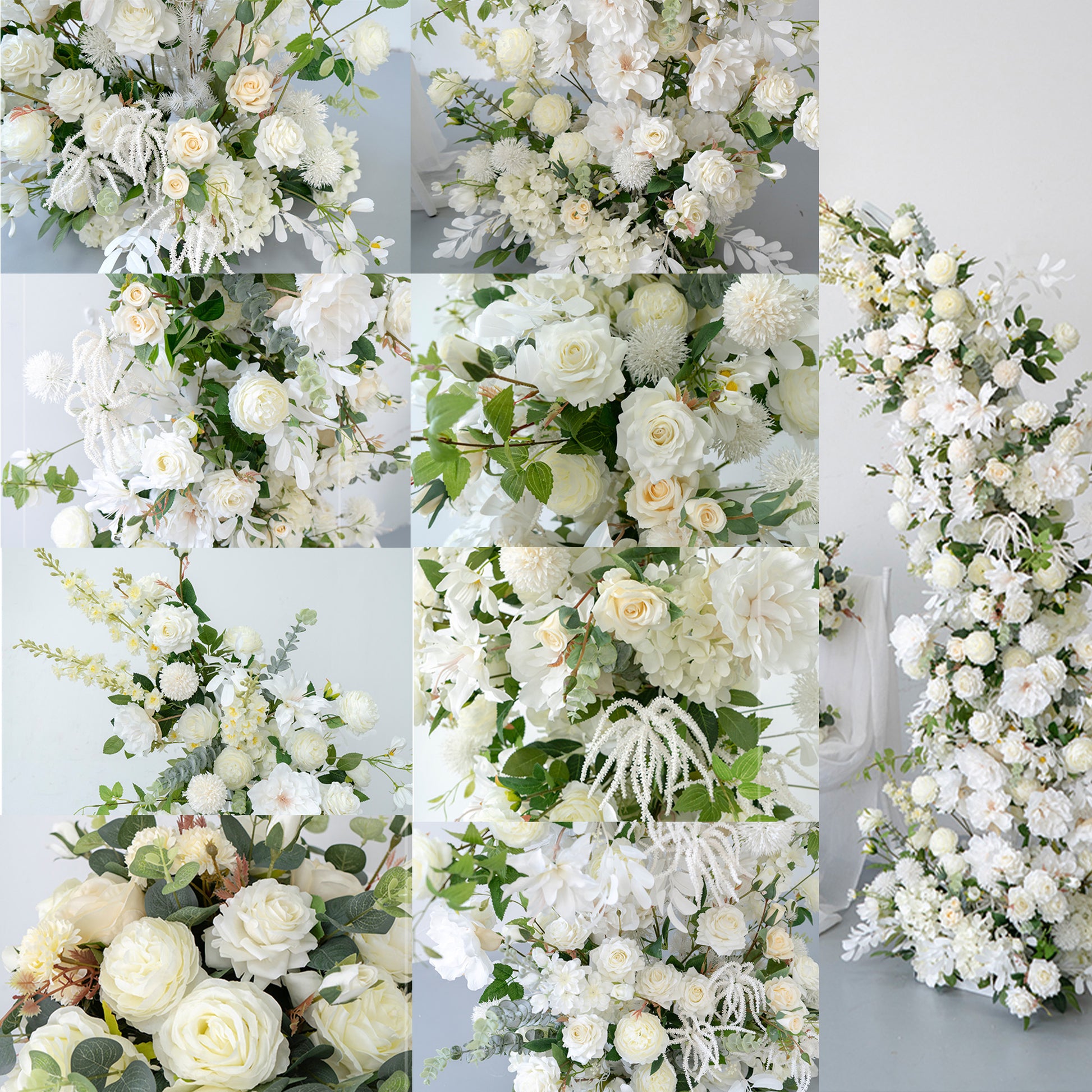 ValarFlowers artificial flower arch with roses, peonies, hydrangeas, greenery - elegant wedding backdrop, party photo booth decoration