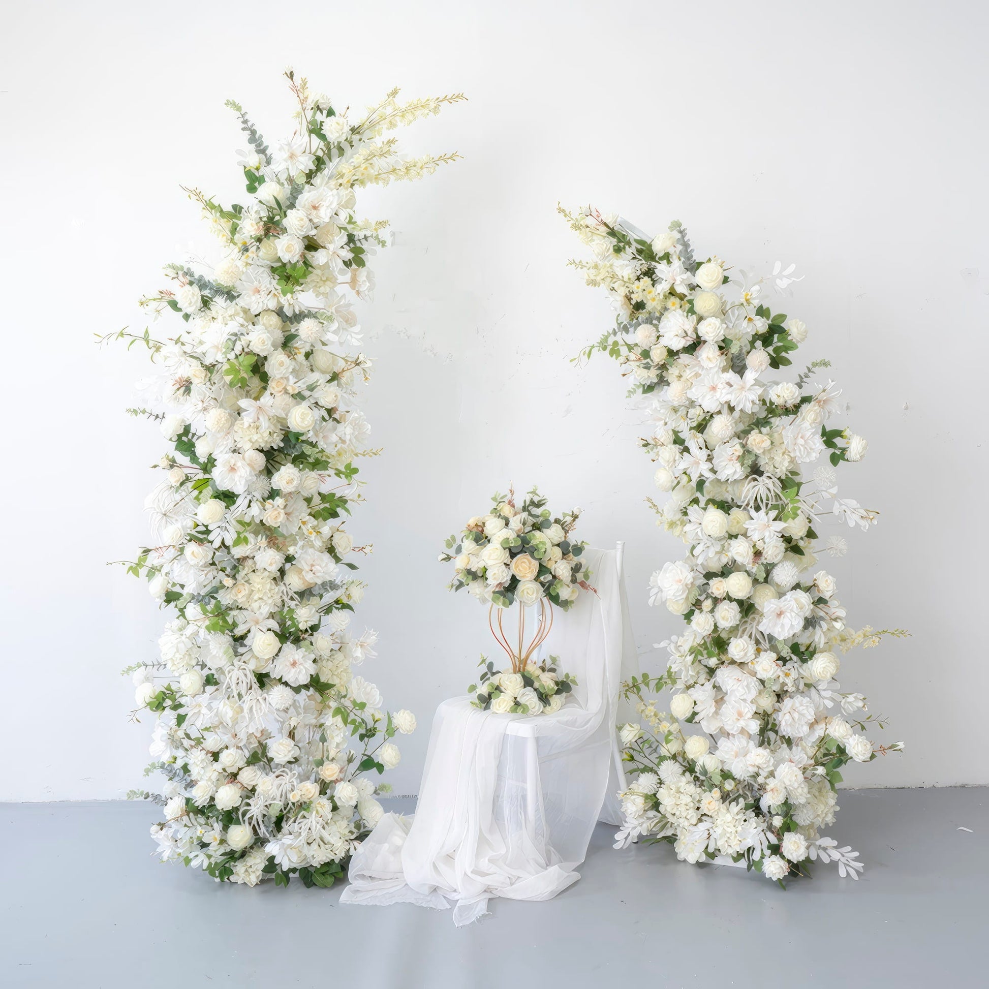 ValarFlowers 6x7ft luxury artificial flower arch with lush roses, peonies, hydrangeas and greenery for wedding backdrop, party photo booth