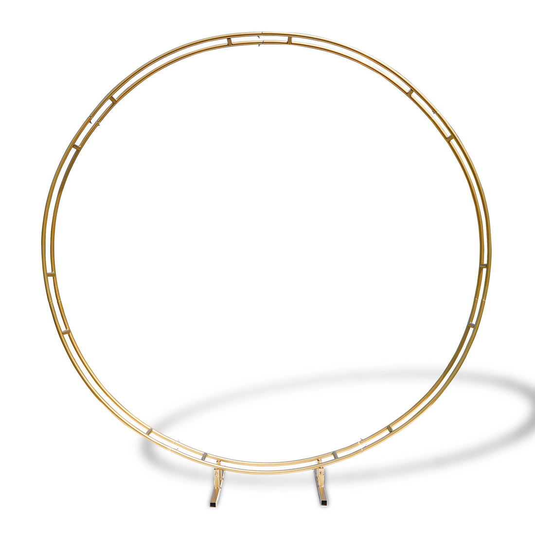 Arche de mariage ValarFlowers extra stable, multi-taille, en métal brillant, double anneau, cercle rond personnalisable, roue florale, support pour fond de mariage extérieur. Idée de support pour arche de mariage. 