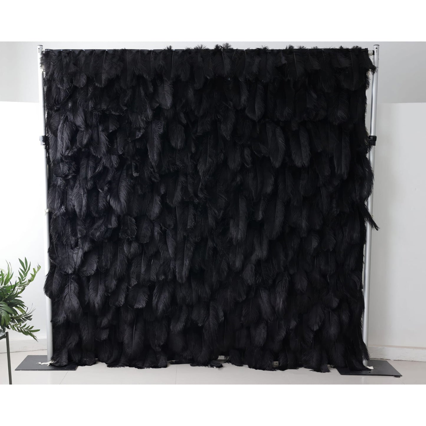 Roll Up Fabric Pure Color Artificial Feather Wall Wedding Backdrop, Floral Party Decor, Event Photography, DIY Photo Booth Decoration-VF-164