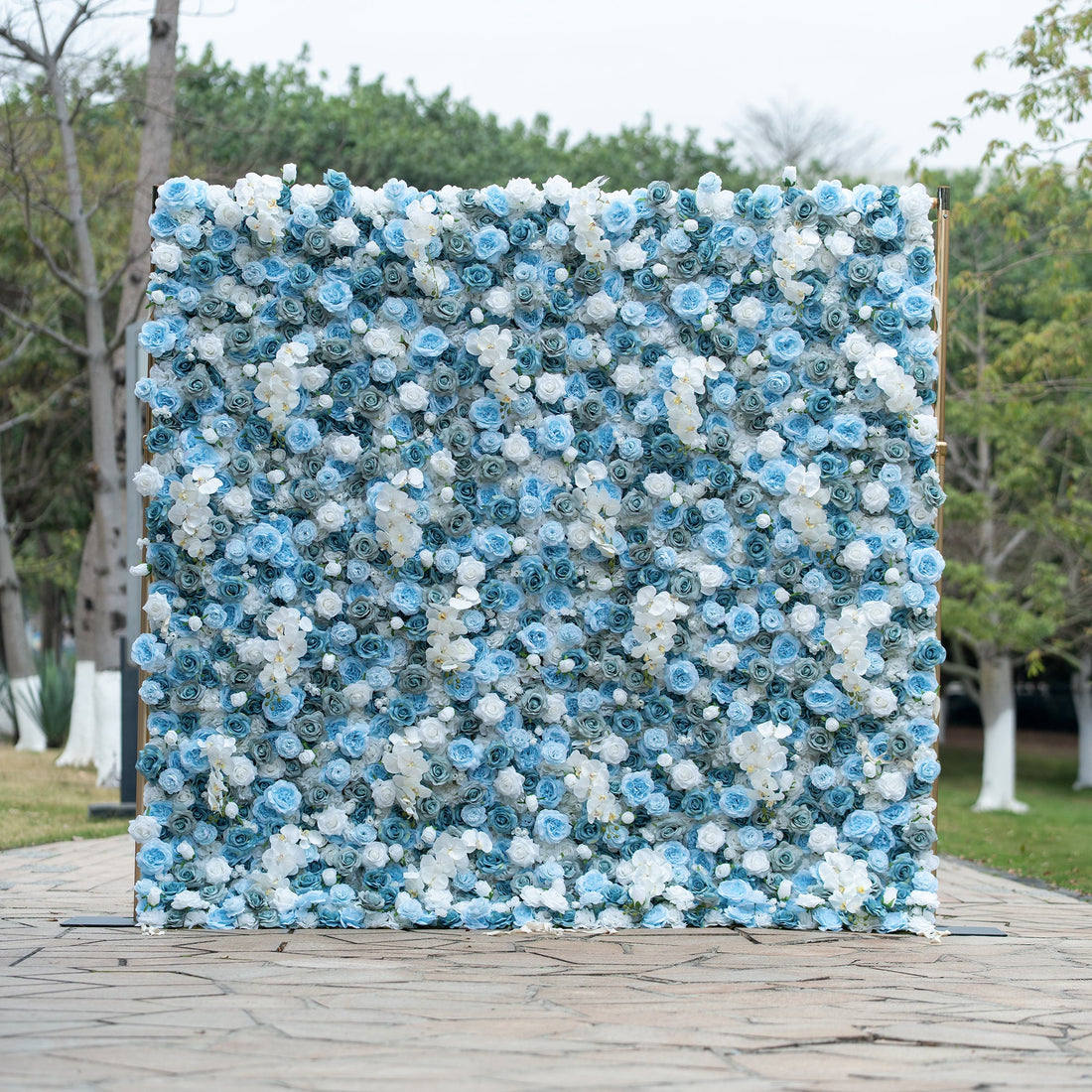 *USA ONLY*Valar Flowers Elegant Floral Backdrop - Blue and White Artificial Flower Wall for Weddings, Events, and Special Occasions-VF-348-U