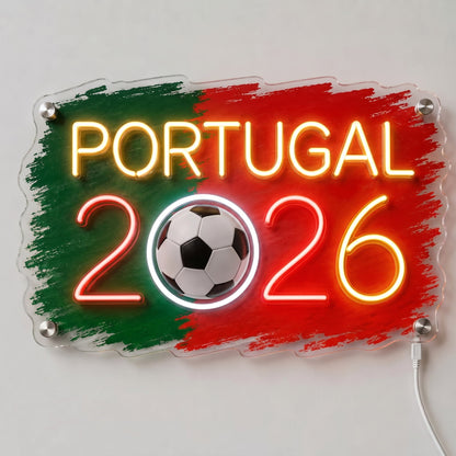 ValarDesigns Portugal LED neon sign 2026 country flag graffiti, green and red neon acrylic
