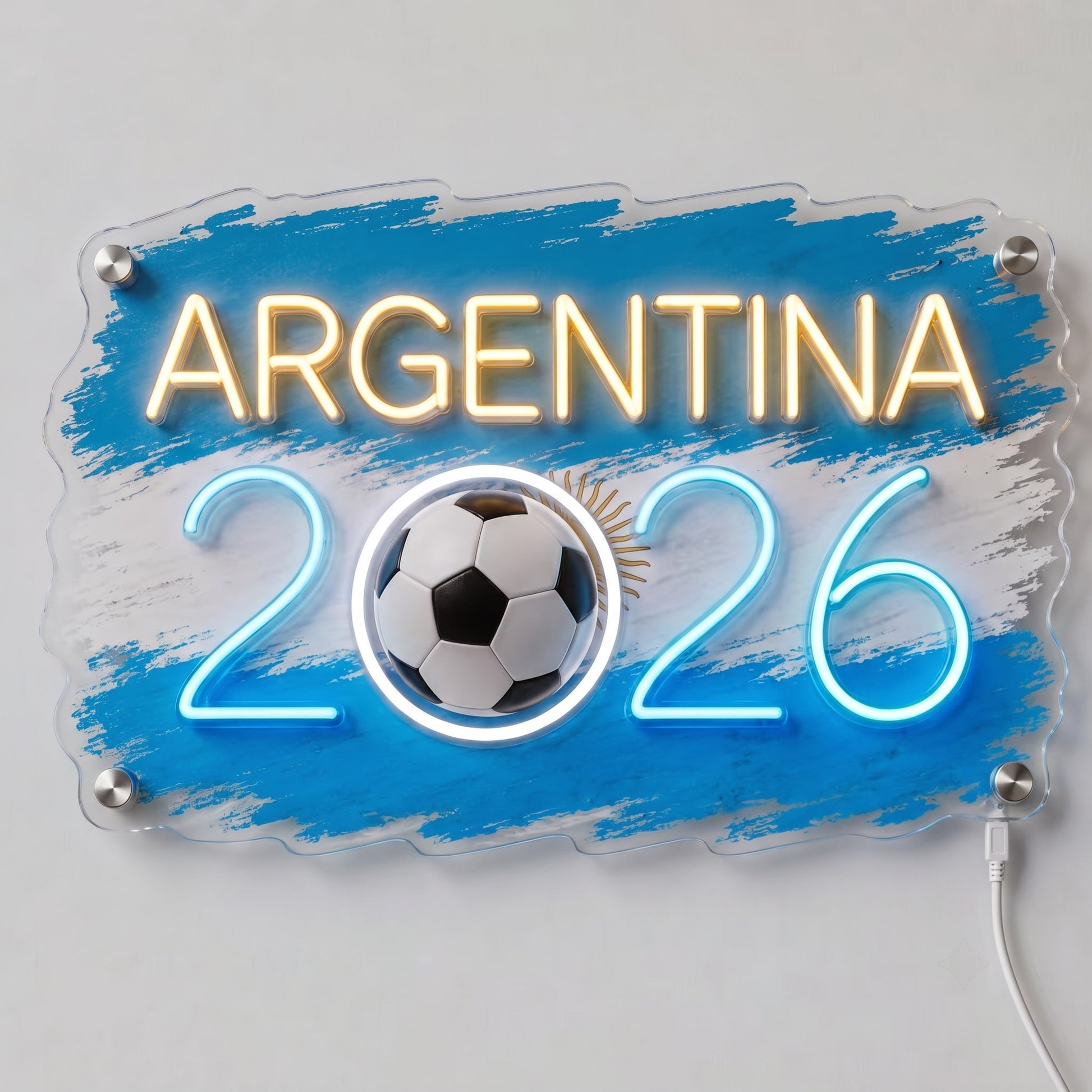 ValarDesigns Argentina LED neon sign 2026 country flag graffiti, blue-white neon acrylic