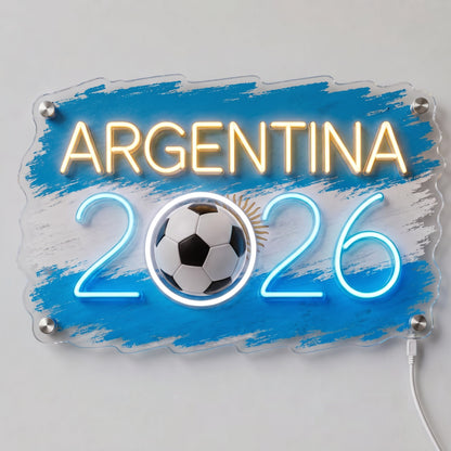 ValarDesigns Argentina LED neon sign 2026 country flag graffiti, blue-white neon acrylic