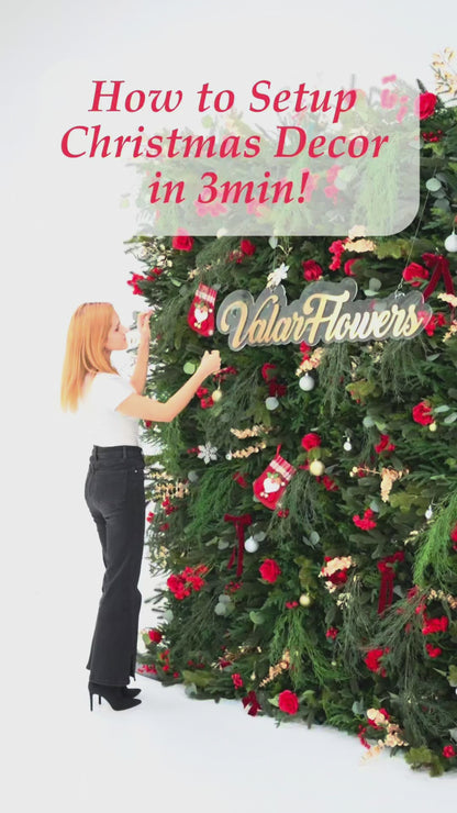 How to setup a Christmas Decor in 3 mins unsing our artificial floral wall.