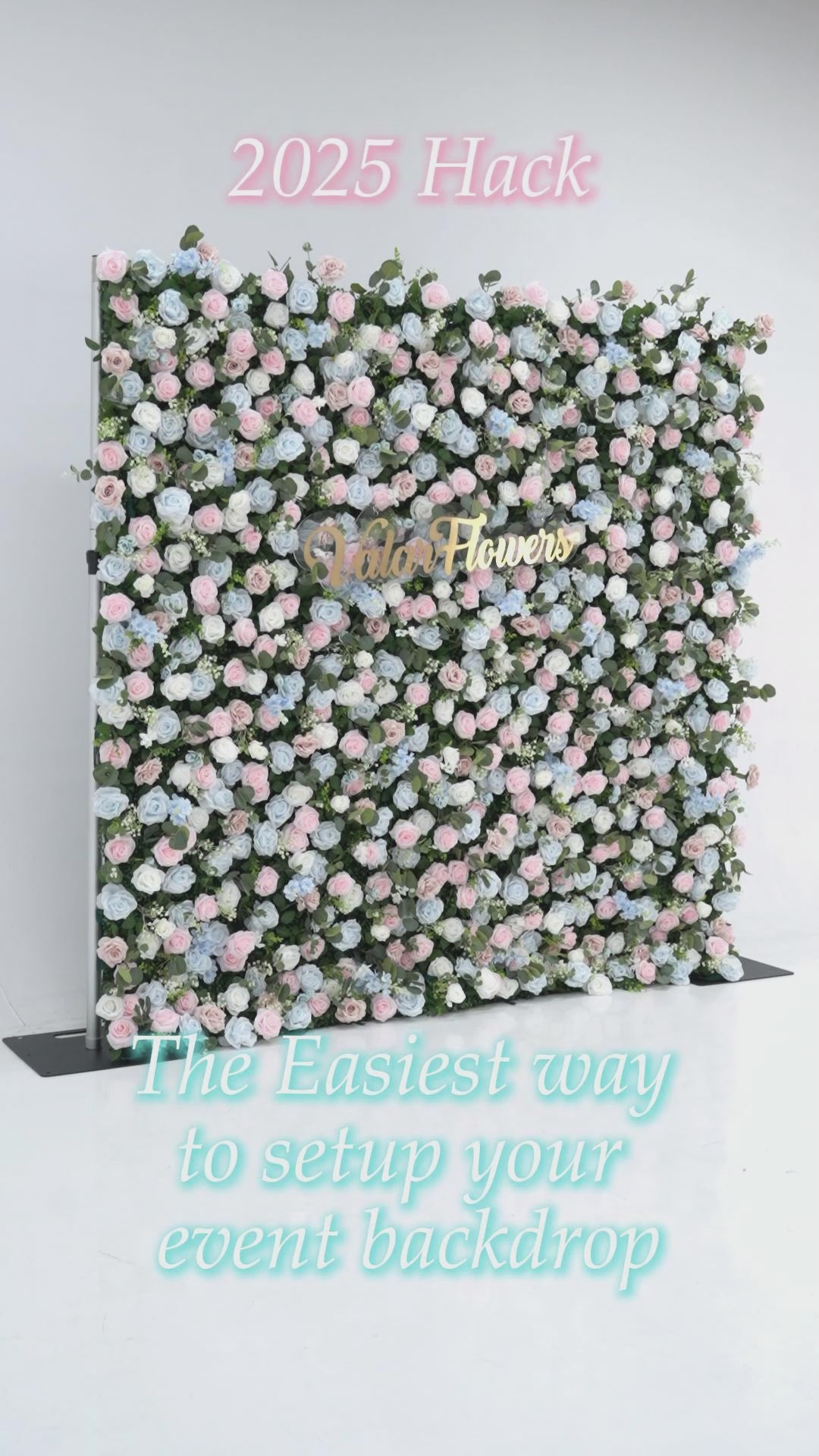 ValarFlowers 부드러운 블루와 핑크 꽃 배경: 결혼식 및 이벤트에 어울리는 우아한 장미와 수국 믹스-VF-819