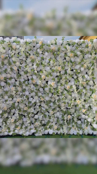Exquisite All - White Artificial Flower Wall - The Epitome of Elegant and Romantic Style for Weddings and Events-VF-805