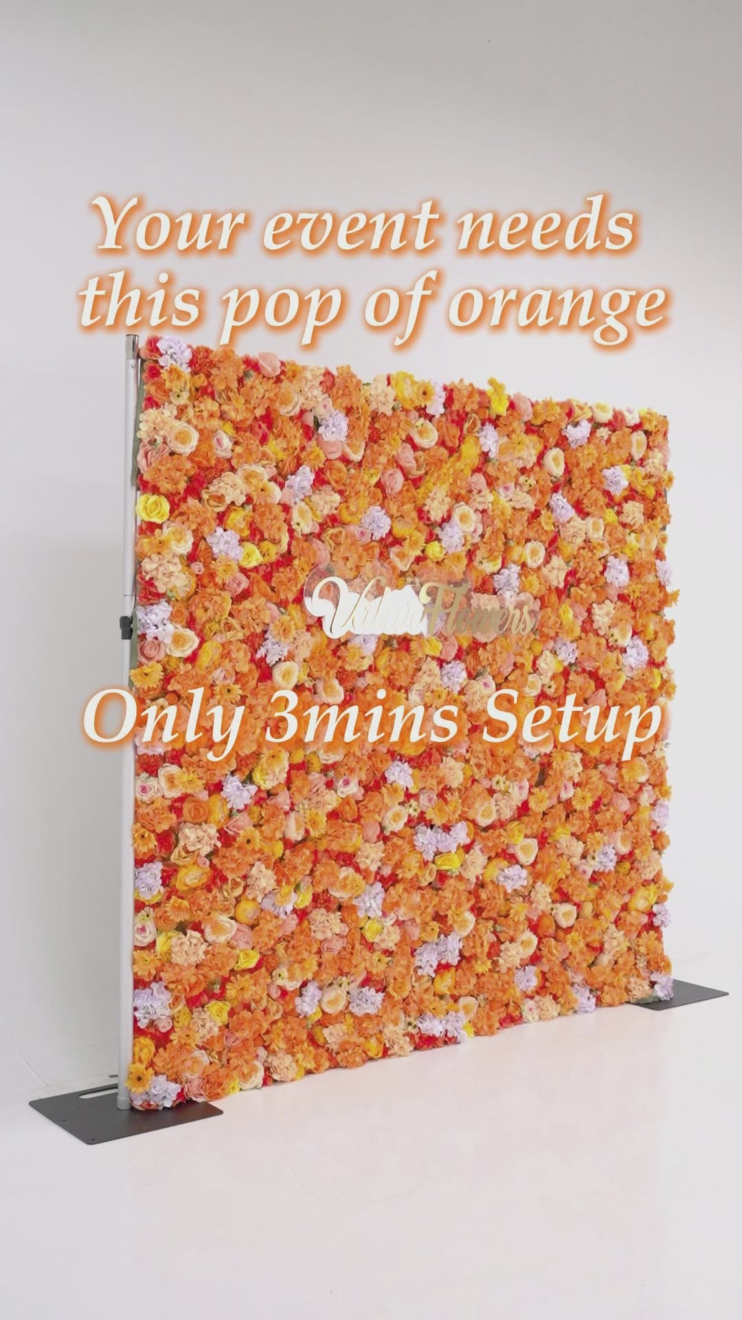 Valar fleurs retrousser tissu artificiel Papaye Orange et jaune fleur mur mariage toile de fond, décor de fête Floral, Photography-VF-060 de l&