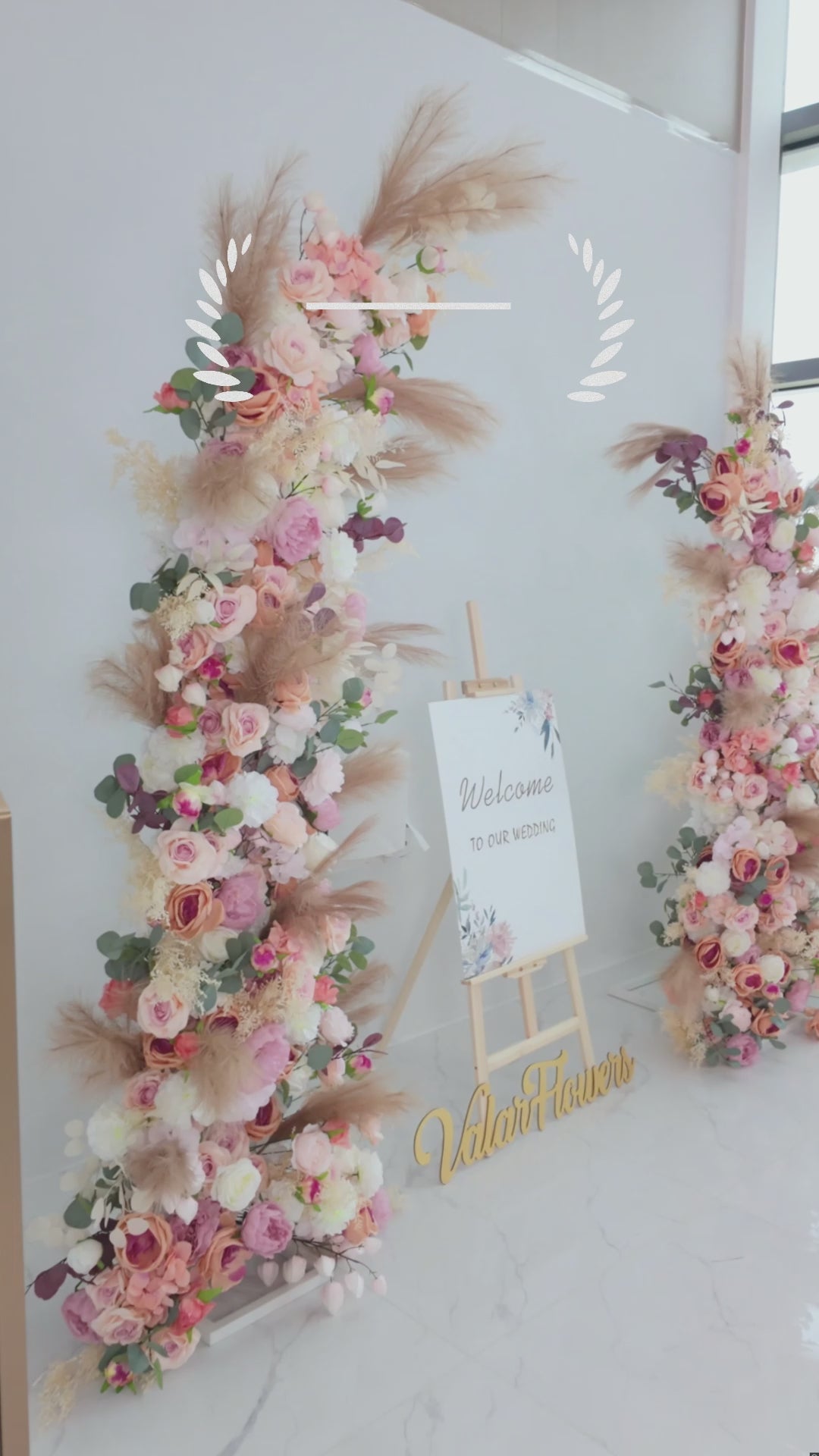 Boho - Chic Multicolor Artificial Flower Arch - Blush, Beige, Mauve &amp; More! Ideal for Weddings, Bohemian Parties, Outdoor Celebrations &amp; Photoshoots-VF-373-3